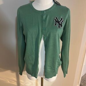Green Cardigan with NY Logo